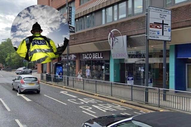 The attack happened in Merrion Street, Leeds city centre, in the early hours of Saturday morning (Main image: Google)