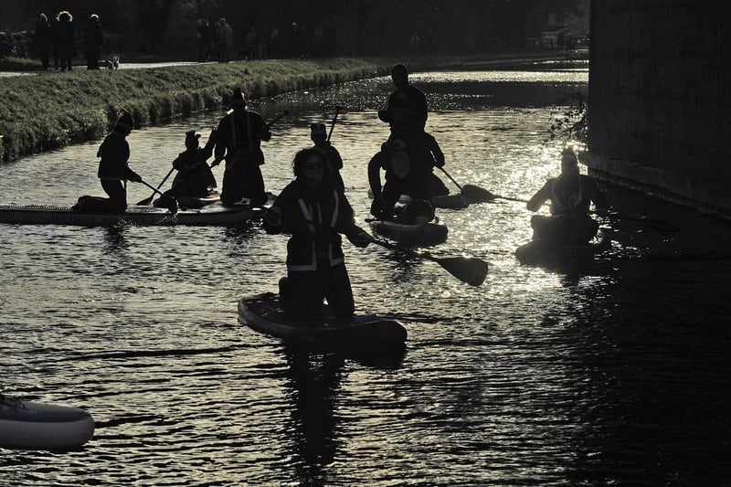 Paddlers made their way from Rodley to Apperley Bridge and back. (pic by Steve Riding)