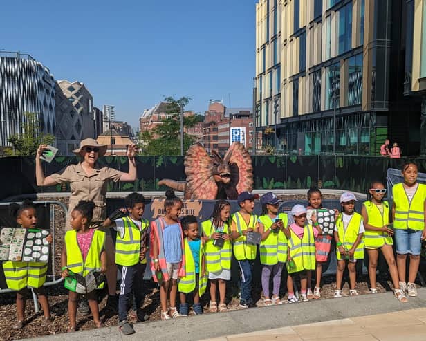 LeedsBID has teamed up with partners including Child Friendly Leeds and Leeds City Council to create a free dinosaur experience during the school summer holidays.