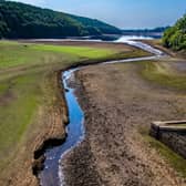 Lindley Wood Reservoir near Otley was drying up over the summer.