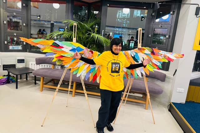 Campaigner Anne Collins says 'I feel like my wings and legs are chopped. Lifting the Ban is giving wings to fly. Freedom'