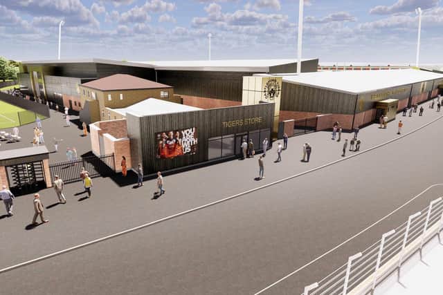What Tigers' upgraded stadium could look like from Wheldon Road. Picture by Castleford Tigers/Highgrove Group/WMA Architects.