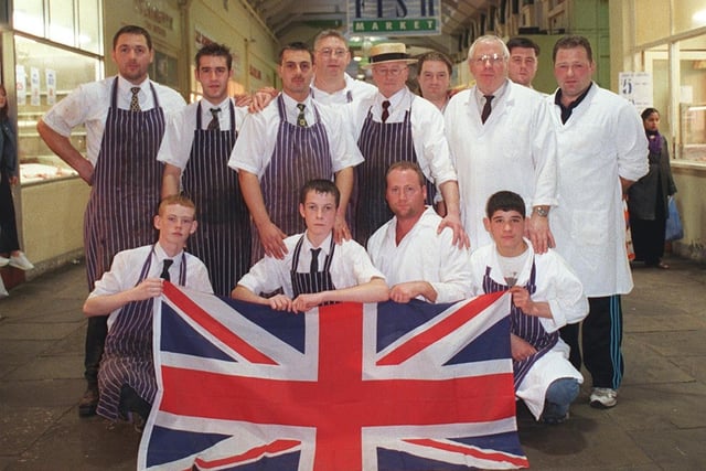 Pro-British butchers at Kirkgate Market pictured in October 1999.