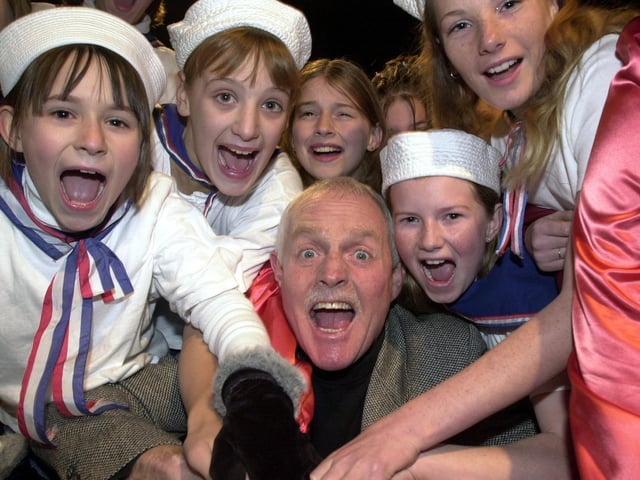 Emmerdale star Chris Chittell, who plays Eric Pollard in the soap, pictured during the Pudsey Christmas lights switch-on on November 16, 2001.
