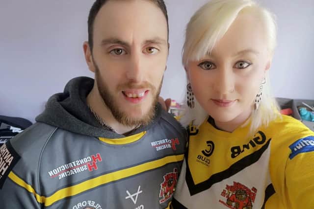 Jamie Harper, who was a huge Castleford Tigers fan, with girlfield Leah Hayes. Leah Hayes / SWNS