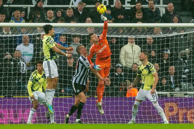 GOOD DAY - Illan Meslier was well worth his clean sheet in Leeds United's 0-0 draw with Newcastle United. Pic: Bruce Rollinson