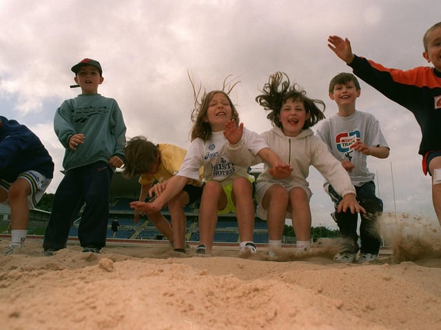 Youngsters took part in 'Spartrack' at South Leeds Stadium in August 1998. It was a nationwide initiative to encourage children to become involved in athletics.