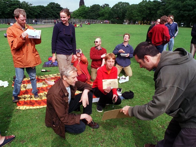 Local residents watching the eclipse of the sun watched at Hyde Park in August 1999.