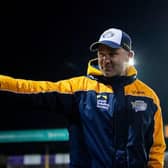 Coach Rohan Smith thanks Leeds Rhinos' fans after Thursday's 26-6 win at Castleford Tigers. Picture by Allan McKenzie/SWpix.com.