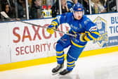 BACK FOR MORE: Defenceman Bailey Perre has signed up for a fourth season with Leeds Knights. Picture: Ben Gordon/Knights Media.