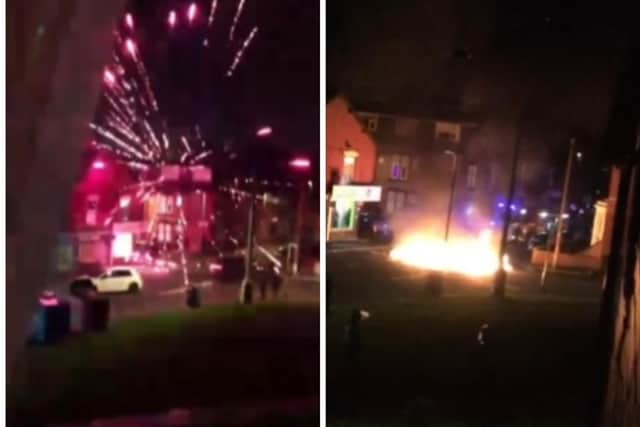 Fireworks were set off and fires started in the Hyde Park area on Bonfire Night. Photo: Handout