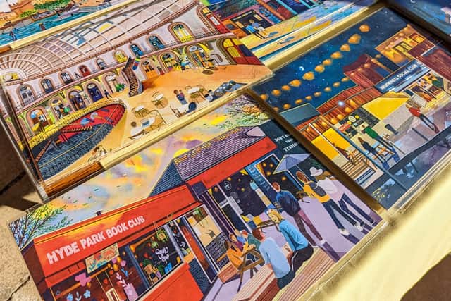 Pictured are some of Zac Rossiter's illustrations. He began making illustrations of places in Leeds in 2020.
