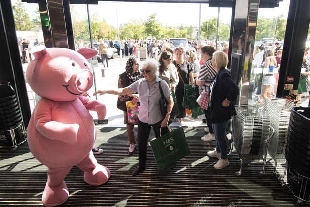 Percy Pig was on hand to welcome shoppers
