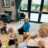 Building lego towers with the residents of Highfield