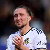 LEEDS, ENGLAND - MAY 28: Luke Ayling of Leeds United looks dejected after their sides defeat, resulting in their relegation to the Championship during the Premier League match between Leeds United and Tottenham Hotspur at Elland Road on May 28, 2023 in Leeds, England. (Photo by Stu Forster/Getty Images)