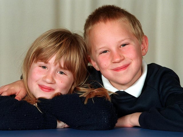 Jennifer and Daniel Woolley, aged 8.