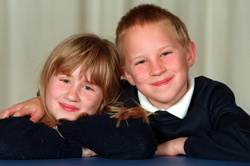 Jennifer and Daniel Woolley, aged 8.