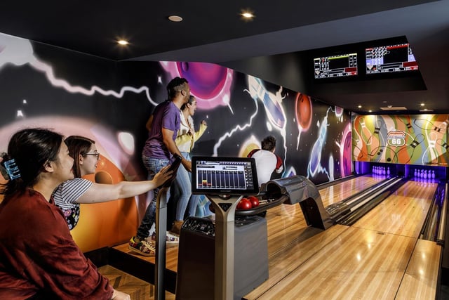 The first phase of the development features bowling lanes