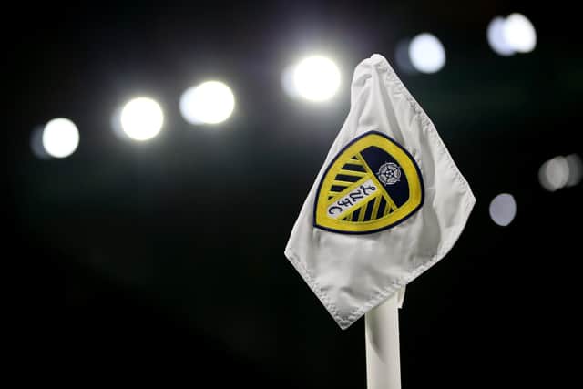LEEDS, ENGLAND - DECEMBER 21: A general view of the corner flag during the Friendly match between Leeds United and AS Monaco at Elland Road on December 21, 2022 in Leeds, England. (Photo by Ashley Allen/Getty Images)