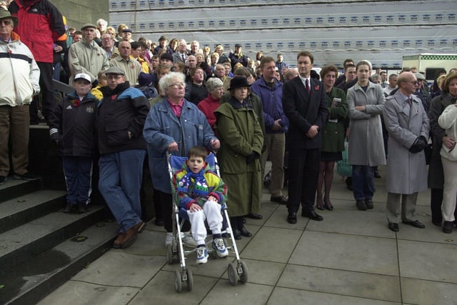November 2000 and hundreds turned out to pay their respects on Rememberance Sunday in Leeds city centre.