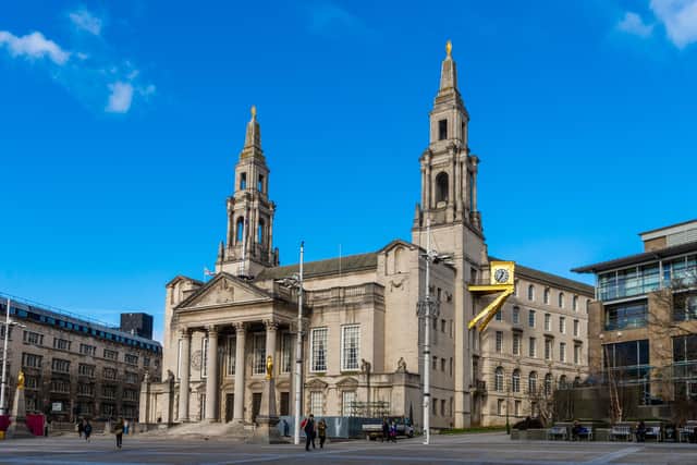 Leeds Civic Hall, Millennium Square, Leeds, where the council meets.