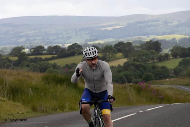 Martin Mansell, CEO of EnjoyTravel.com completing his Yorkshire Beast Challenge in 2024