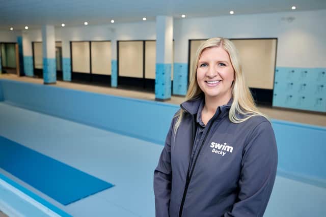Rebecca Adlington at the new pool at Xscape. (pic by John Clifton)