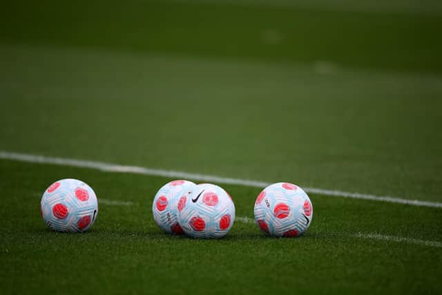 A general view of the new Nike Premier League football's during a Leeds United Training Session at Thorp Arch Training Ground (Photo by George Wood/Getty Images)