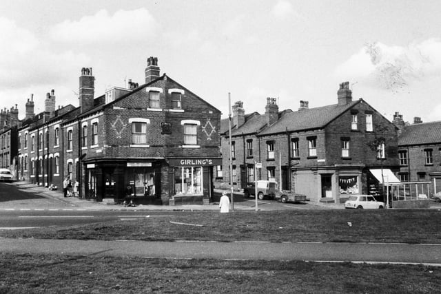 The Armley streets which now have no name. An action group tried to save Fitzarthur Street, Fearnley Street  and Gledhow Street from demolition but were unsuccessful. Pictured in May 1977.