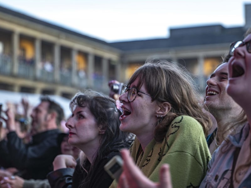 Fans gathered at The Piece Hall to watch the show