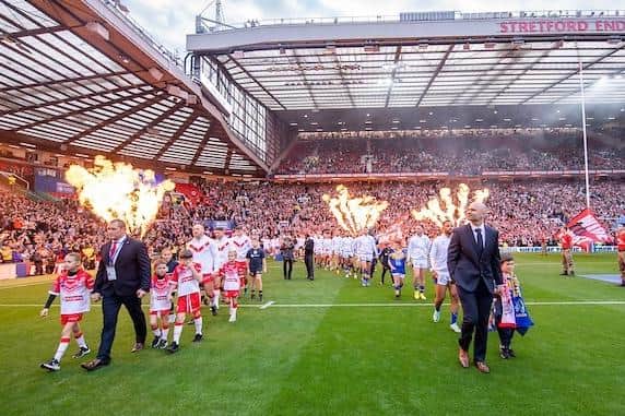 Rhinos returned to Old Trafford this season for the first time since 2017. Picture by Allan McKenzie/SWpix.com.
