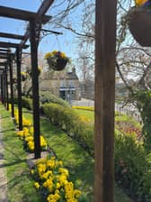 Completed work with hanging baskets.