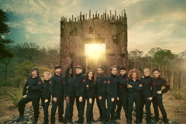 Laurence Llewelyn-Bowen, Lottie Moss, Danny Cipriani, Leomie Anderson, Boris Becker, Una Healy, Kola Bokinni, Joe Thomas, Big Zuu, Mel B, Steph McGovern and Shirley Ballas take on Celebrity Bear Hunt. Photo: Tom Dymond/Netflix.