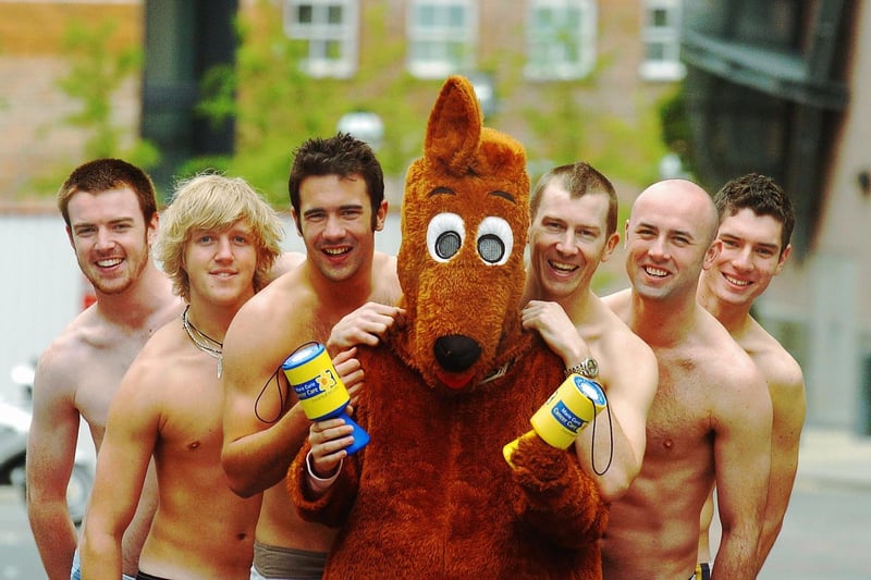 Staff from the Walkabout pub in helped raise money for Marie Curie Cancer in May 2007 by stripping off for charity.