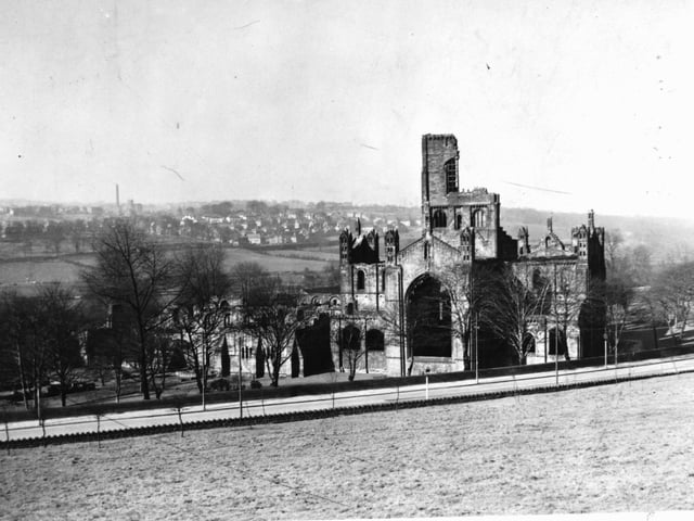 The church still stands to roof level, making it the most complete set of Cistercian ruins in Britain. Pictured here is the abbey in March 1948.