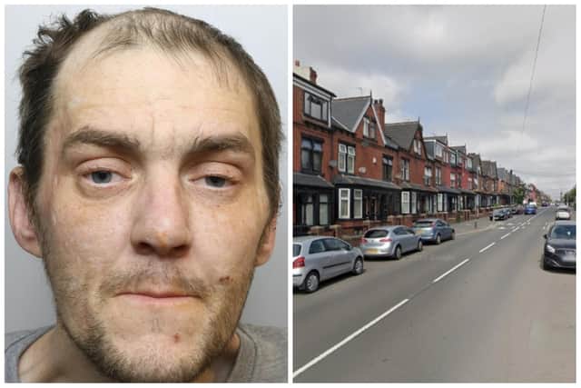 Burns-Smith tried to rob women in their own cars on Tempest Road, but claims it was a condition brought on by his diabetes. (pic by WYP / Google Maps)