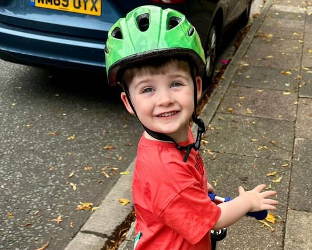 Zach, now aged 3, enjoying his new hip
