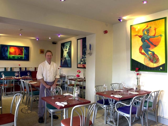 Inside restaurant On the Edge at Newmillerdam near Wakefield in October 2000. Pictured is chef David Dews.