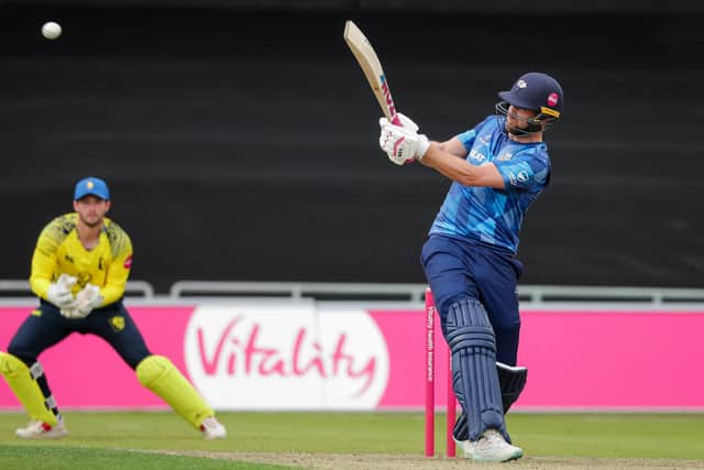LEADING MAN: Dawid Malan hit 95 off 56 balls to lead Yorkshire Vikings to an eight-run victory over Nottinghamshire at Trent Bridge - ending the club's nine-month wait for a victory in all competitions. Picture by Alex Whitehead/SWpix.com
