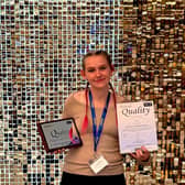 Jess Vertigan receives the award on behalf of Ashfield Nursing Home Ltd