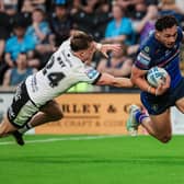 Seth Nikotemo seen scoring for Wakefield Trinity against Hull FC in June. Picture by Alex Whitehead/SWpix.com.