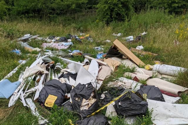 The team found evidence among the junk dumped at Skelton Lake that they hope will lead them to the perpetrator. Picture: Local Democracy Reporting Service