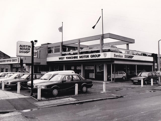 West Yorkshire Motor Group on Leeds and Bradford Road in Stanningley. Pictured in April 1986.