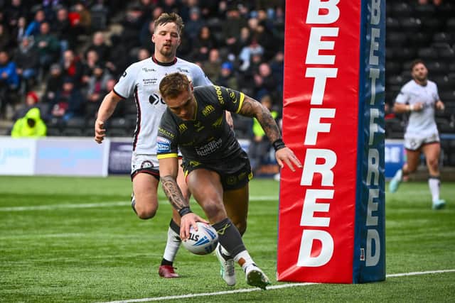 Danny Levi scored for Leeds Rhinos against Widnes Vikings in a performance which impressed fan Alex Sharp. Picture by Olly Hassell/SWpix.com.