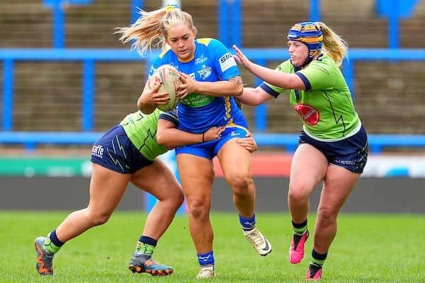 Liv Whitehead, seen in action against Warrington Wolves, joined Leeds Rhinos from York Valkyrie in pre-season, alongside Grace Field. Picture by Olly Hassell/SWpix.com.