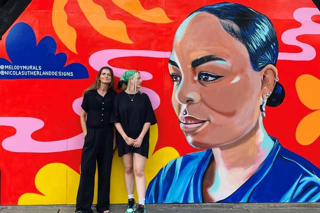 Leeds City Council commissioned local artist Melody Sutherland and her mother Nicola Sutherland to paint a mural at Merrion Gardens.