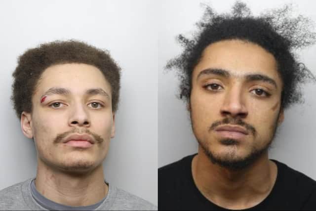 Police are searching for Emile Riggan, left, and Louis Grant, right, who also goes by the surname O’Brien. The two men are wanted over the murder of 19-year-old Emmanuel Nyabako in Chapeltown, Leeds (Photo by West Yorkshire Police)