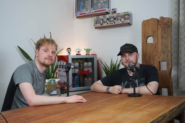The Man Overboard Podcast hosts, discussing music, politics, pop-culture and more, from left to right, Joe and Tim. Photo: Man Overboard Podcast