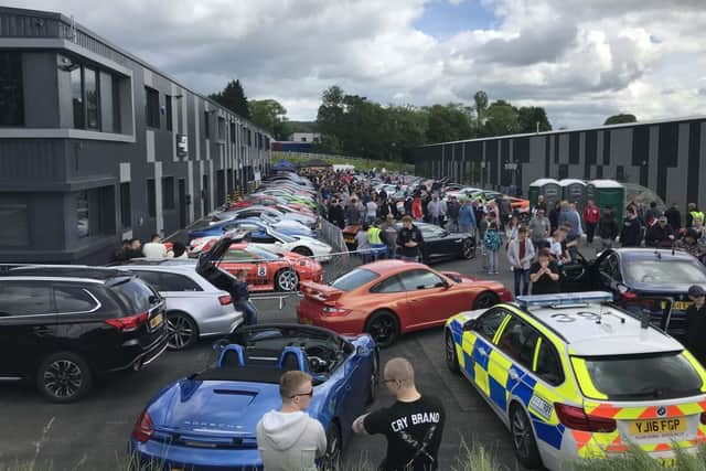 The crowd gathers at a previous Supercars and Coffee event