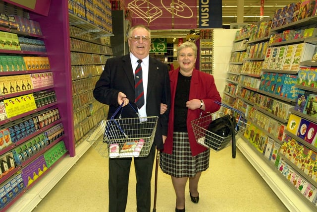 James and Rene Norman, from Kippax, were the first shoppers in the new Tesco Extra store at Seacroft in 2000, after they won a 'Mr and Mrs'-style competition to officially open the shop.